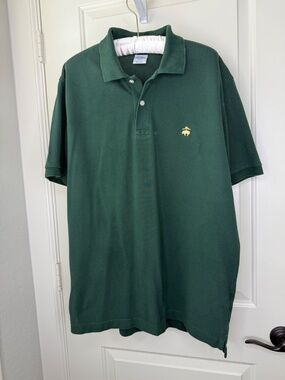 Brooks Brothers Slim Fit‎ Performance Polo Green Shirt Size XL